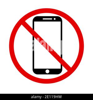Kein Handy, Mobiltelefon verboten, Telefon Logo Vektor Illustration Stock Vektor