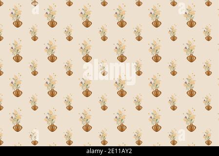 Florales Muster in beigefarbenen Tönen Stock Vektor