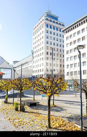 Der Wolkenkratzer in Ljubljana heißt Neboticnik Stockfoto