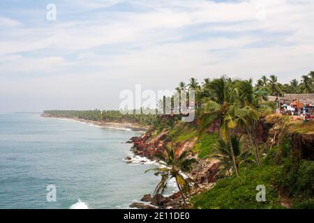 Küste in Varkala, Indien Stockfoto