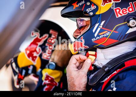 Sainz Carlos (esp), Mini, X-RAID Mini JCW Team, Auto, Porträt während der Dakar 2021as Prolog und Start Podium Zeremonie / LM Stockfoto