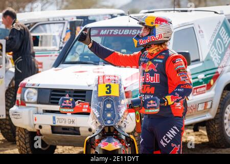 03 Price Toby (aus), KTM, Red Bull KTM Factory Team, Moto, Bike, Portrait während des Dakar 2021as Prologs und Start p / LM Stockfoto