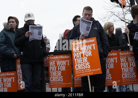 Anti-Kapitalismus protestieren Sie März 2009-London Stockfoto