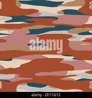 Nahtloses, unifarbenes, flaches Camo-Digitalmuster Stockfoto