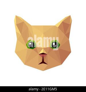 Vektorkatze im Low-Poly-Stil Stock Vektor