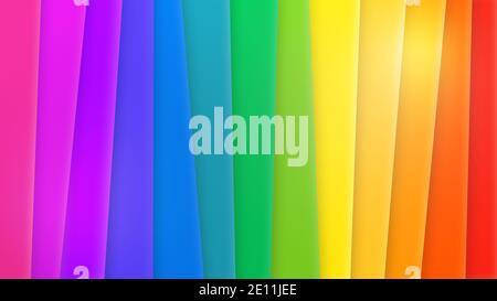 Layered Regenbogen farbigen bunten Hintergrund. Gay Pride und LGBT Bewegung Flagge Konzept. Abstrakter Hintergrund in 4k-Auflösung. Stockfoto