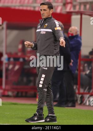 Piräus, Griechenland. Januar 2021. Manuel Jiménez Manager of AEK Athens during the Super League Greece match at Karaiskakis Stadium, Piraeus Picture by Yannis Halas/Focus Images/Sipa USA 03/01/2021 Credit: SIPA USA/Alamy Live News Stockfoto