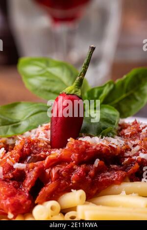 Rigatoni-Nudeln Stockfoto