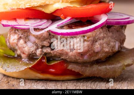 Burger Nahaufnahme Stockfoto