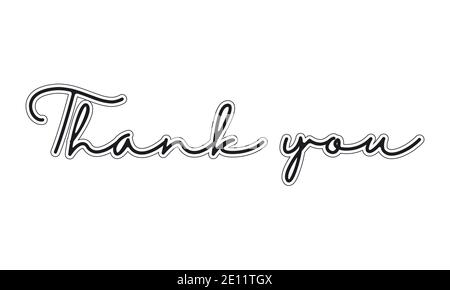 Vielen Dank Hand Lettering. Typografie Design Inspiration. Schwarz. Auf weißem Hintergrund. Vektor Stock Vektor