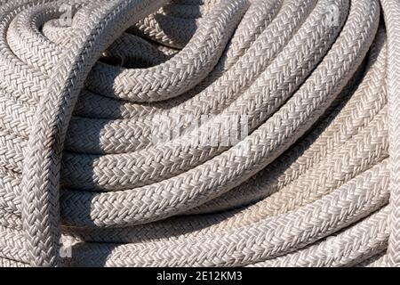 Detail an Bord EINES Segeltrainingsschiffs Stockfoto