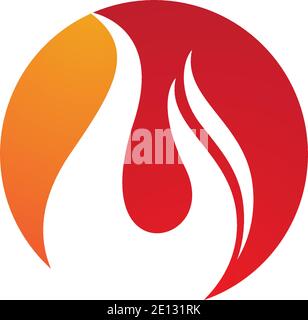 Feuer Flamme Logo Vorlage Vektor Icon Öl-, Gas- und Energiewirtschaft Logokonzept Stock Vektor