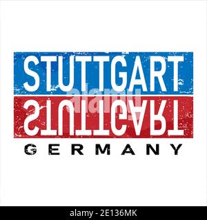 Stuttgart City in Deutschland Schriftzug Text. Vektorgrafik Logo Text für Webseite, Druck und Werbung Stock Vektor