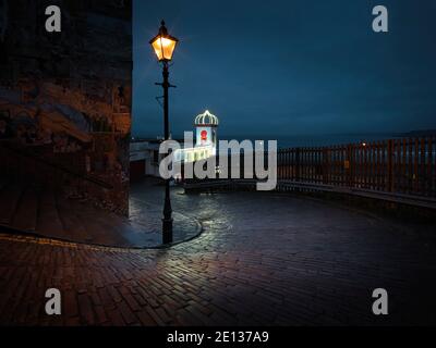 Blick auf Bland's Cliff in der Abenddämmerung Blick auf das Meer Stockfoto