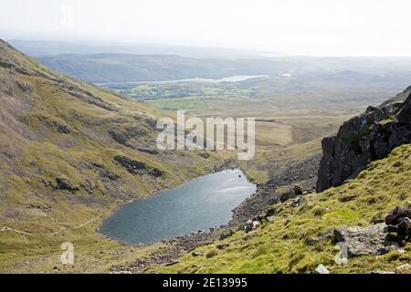 Goat's Water und Coniston Water vom Gipfel des Dow Crag Coniston The Lake District Cumbria England Stockfoto