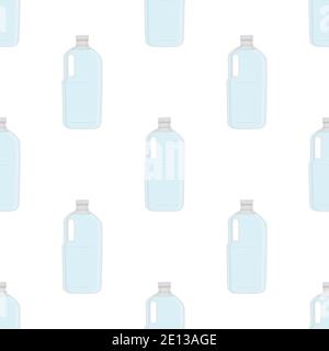 Illustration zum Thema Set identische Typen Plastikflaschen für Trinkwasser. Wassermuster bestehend aus Sammlung Küchenzubehör, Plastikflasche Stock Vektor