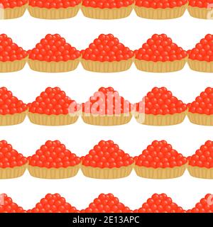 Illustration zum Thema große Muster identische Arten Fisch Kaviar, Ei gleiche Größe. Eiermuster aus frischem Fischkaviar für farbigen Druck auf Wallpa Stock Vektor