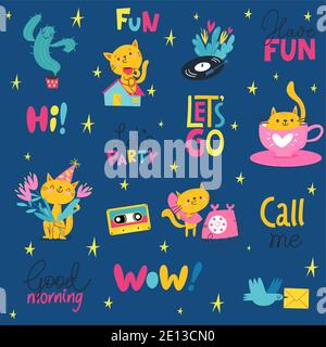 Nahtlose modernen Stil Hintergrund für Textil oder Paer in niedlichen Pop-Art-Stil. Stock Vektor