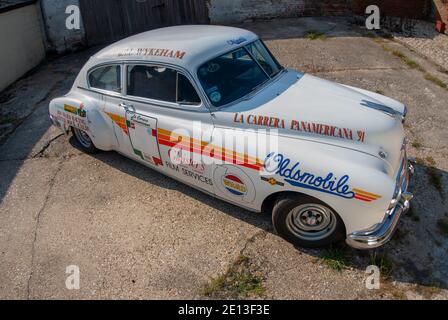 1950 Oldsmobile Rocket 88 für die panamerikanische Rallye vorbereitet Stockfoto