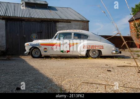 1950 Oldsmobile Rocket 88 für die panamerikanische Rallye vorbereitet Stockfoto