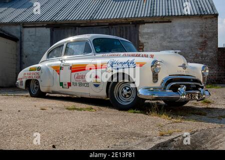 1950 Oldsmobile Rocket 88 für die panamerikanische Rallye vorbereitet Stockfoto