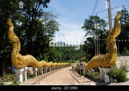 Naka Statue Eingang gehen zu Big buddha auf Berg für Thailänder und Reisende reisen besuchen Respekt beten Am Wat Doi Thep Sombun Tempel in P Stockfoto