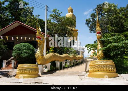 Naka Statue Eingang gehen zu Big buddha auf Berg für Thailänder und Reisende reisen besuchen Respekt beten Am Wat Doi Thep Sombun Tempel in P Stockfoto