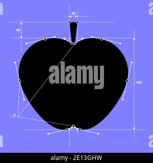 Vector Apfel im strukturellen Stil Stock Vektor