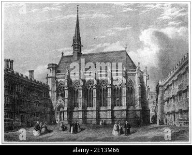 Vintage Print New Chapel Exeter College Stockfoto