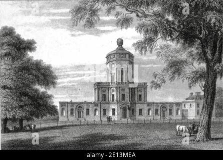 The Radcliffe Observatory, Oxford, von John Le Keux und Frederick MacKenzie, dem Künstler. Dieser alte antike Druck stammt aus dem Jahr 1837. Stockfoto