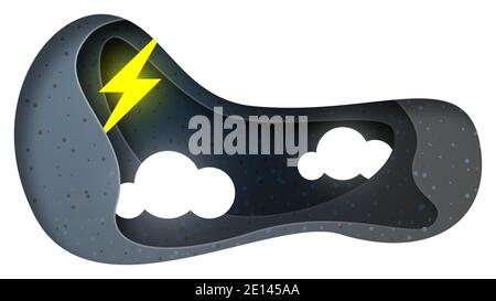 Vector regen in Papierkunst-Stil Stock Vektor