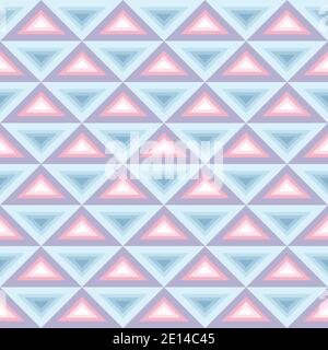 Nahtloses abstraktes geometrisches Muster, pastellfarbene Dreiecke, violett und blau Stock Vektor