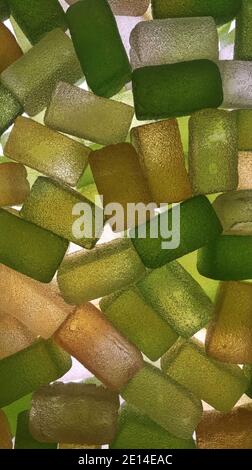 Farbige süße Süßigkeiten in der Masse gegen Licht Stockfoto