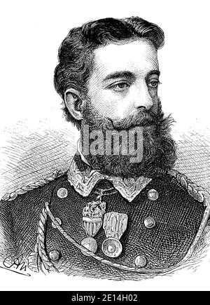 Amadeus Ferdinand Maria von Savoyen, Amadeo Fernando María, Amedeo Ferdinando Maria, 30. Mai 1845 - 18. Januar 1890, Herzog von Aosta und König von Spanien von 1871 bis 1873 / Amadeus Ferdinand Maria von Savoyen, Amadeo Fernando María, Amedeo Ferdinando Maria, 30. 1845. - 18. Mai. Januar 1890, Herzog von Aosta und von 1871 bis 1873 König von Spanien, Historisch, historisch, digital verbesserte Reproduktion eines Originals aus dem 19. Jahrhundert / digitale Produktion einer Originalvorlage aus dem 19ten Jahrhundert. Jahrhundert, Stockfoto