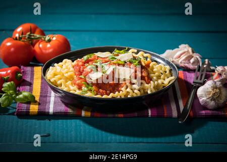 Pasta Al Pomodoro Stockfoto