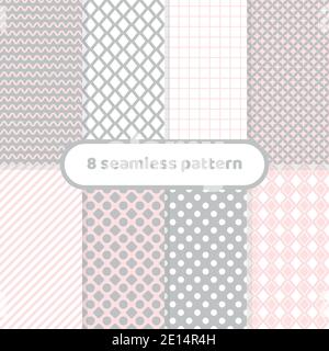 Niedliche verschiedene geometrische Muster, abstrakte Musterset, Pastell Stock Vektor