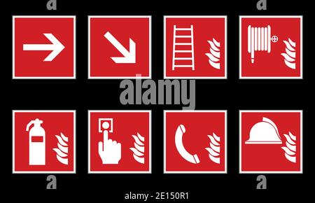Symbolensatz für Brandschutz Stock Vektor