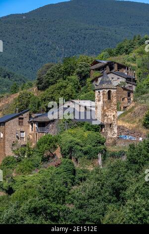 Pallerols del Canto, kleines Dorf im Kreis Alt Urgell, Lleida, Katalonien, Spanien. Stockfoto