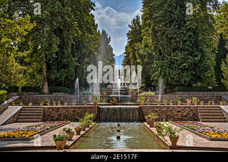 Brunnen, Shazdeh Garten, Mahan, Kerman Provinz, Iran. UNESCO-Weltkulturerbe. Stockfoto