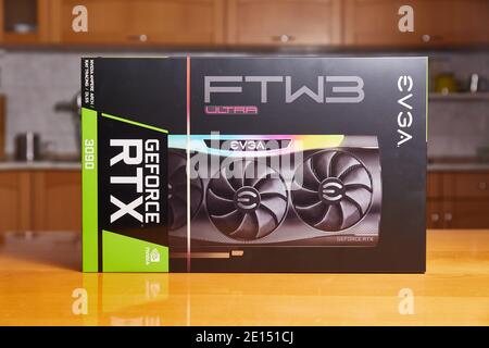 EVGA GeForce RTX 3090 Nvidia GPU Box Stockfoto