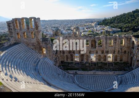 Athen - Dezember 2019: Ansicht des Theaters von Dionysos Stockfoto