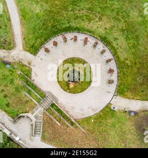 Geometrien von Natur und Mensch. Blick von oben. Stockfoto