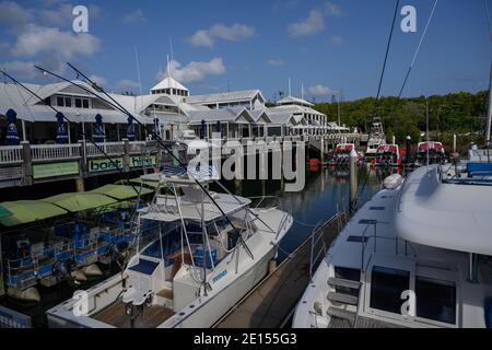 Boote in Marina, Crystalbrook Superyacht Marina, Port Douglas, Queensland, Australien Stockfoto