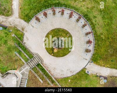 Geometrien von Natur und Mensch. Blick von oben. Stockfoto