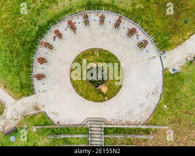 Geometrien von Natur und Mensch. Blick von oben. Stockfoto