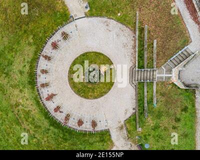 Geometrien von Natur und Mensch. Blick von oben. Stockfoto