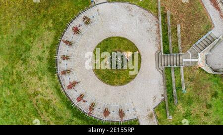 Geometrien von Natur und Mensch. Blick von oben. Stockfoto