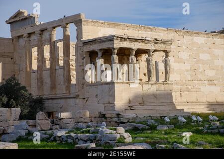 Athen - Dezember 2019: Blick auf den alten Tempel der Athena Stockfoto