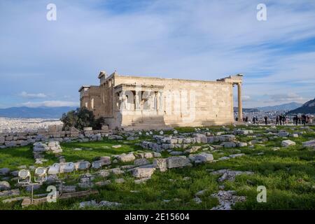 Athen - Dezember 2019: Blick auf den alten Tempel der Athena Stockfoto