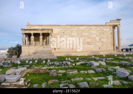 Athen - Dezember 2019: Blick auf den alten Tempel der Athena Stockfoto